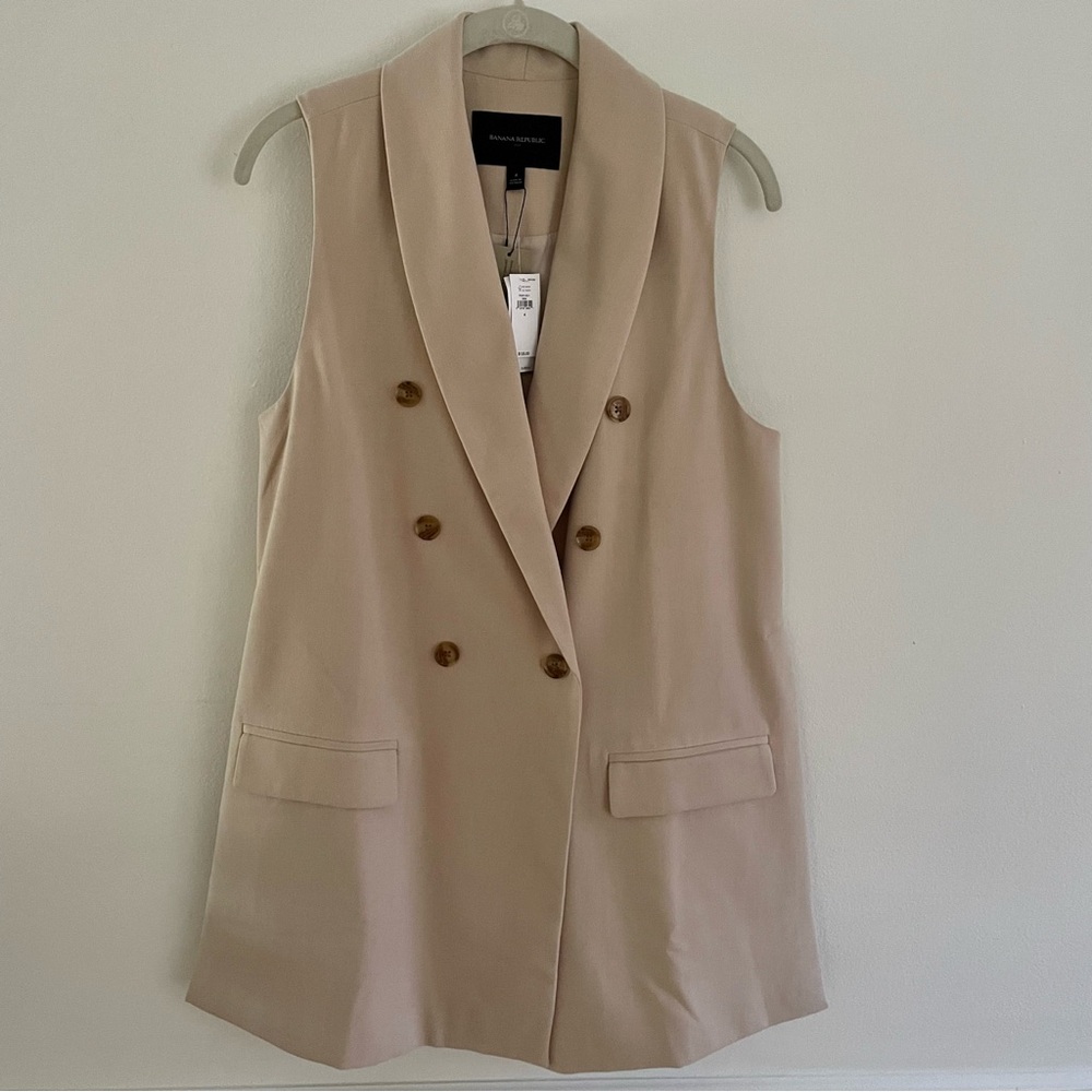 Beige Blazer Vest | Banana Republic